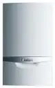 Weißes Wandgerät von Vaillant mit glatter Front und Logo, möglicherweise für Heizungs- oder Regelungstechnik. Einfaches und funktionales Design.